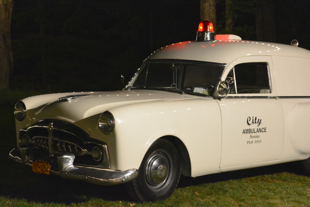 The vintage ambulance that was on display at the reception site...